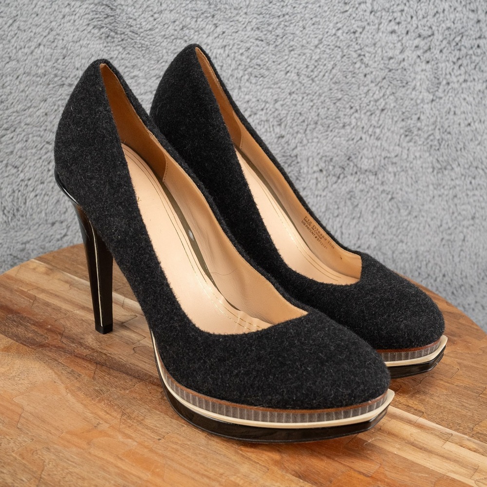 $448 Cole Haan Double Platform‎ Chelsea Wool Felt Pump Size 10 B 5" Heel